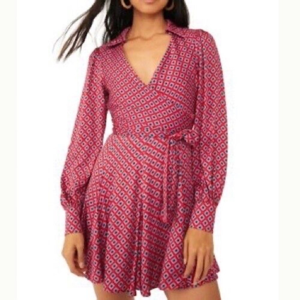 Free People It Takes Two Mini Dress Long Sleeve Stretch Medium